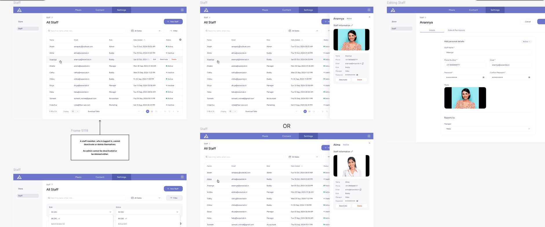 Admin panel screen four